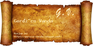Gerócs Vanda névjegykártya